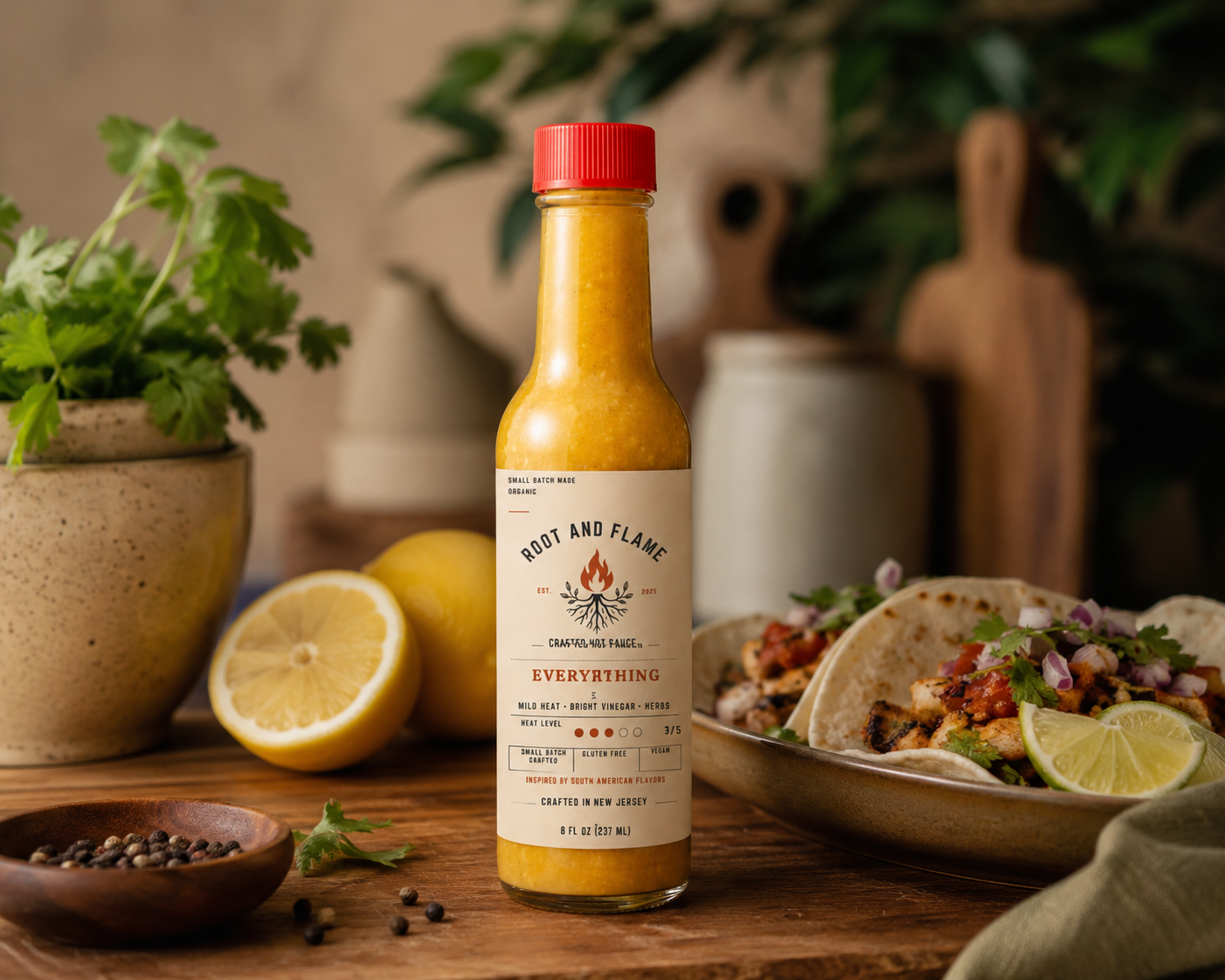 Root & Flame Everything Hot Sauce – Mild Heat
