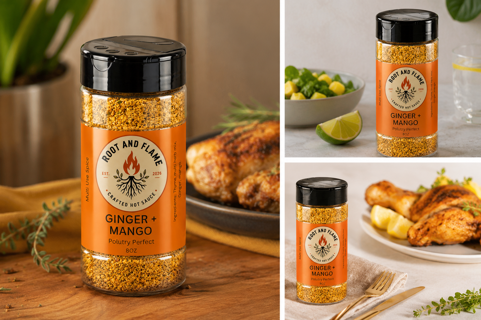 Root and Flame Ginger + Mango Multi-Use Spice Blend