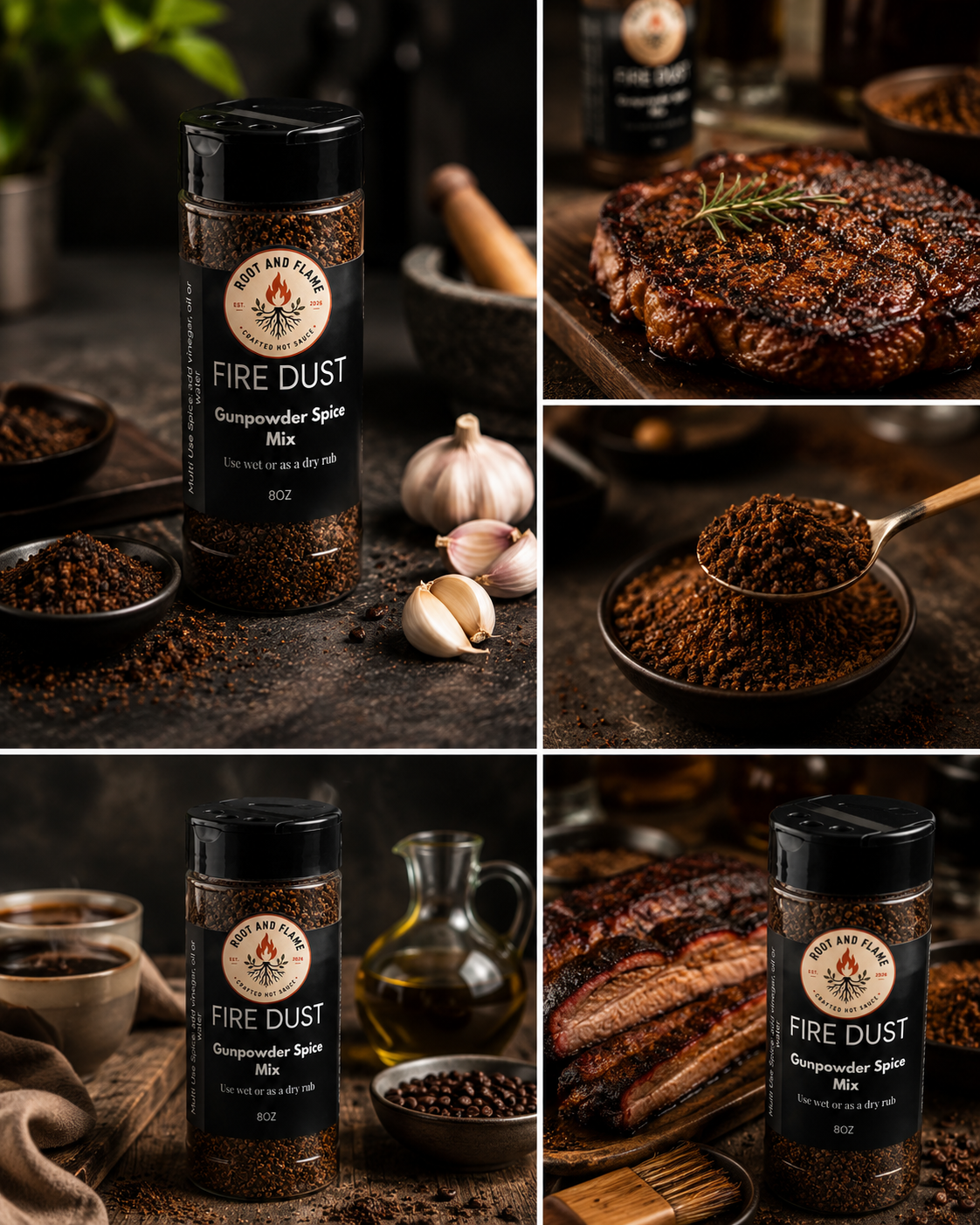 Root and Flame - FIRE DUST™ Gunpowder Spice Mix - 10 OZ